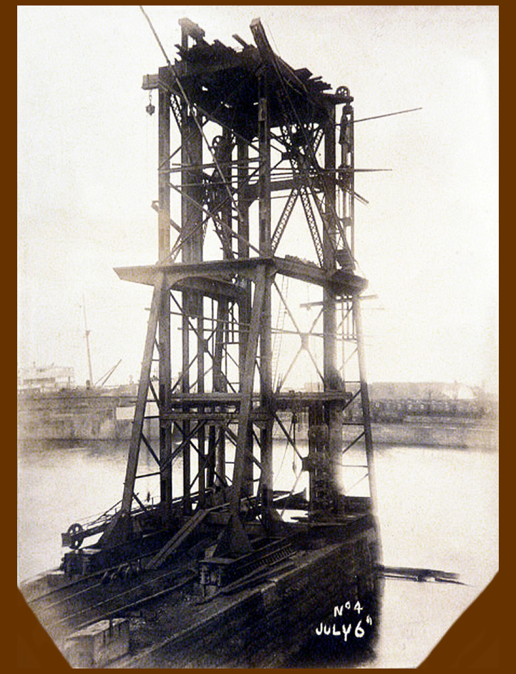6th July 1913 - No. 4 hydraulic coal hoist under construction at Penarth Dock the work of the East Ferry Road Engineering Company Limited.