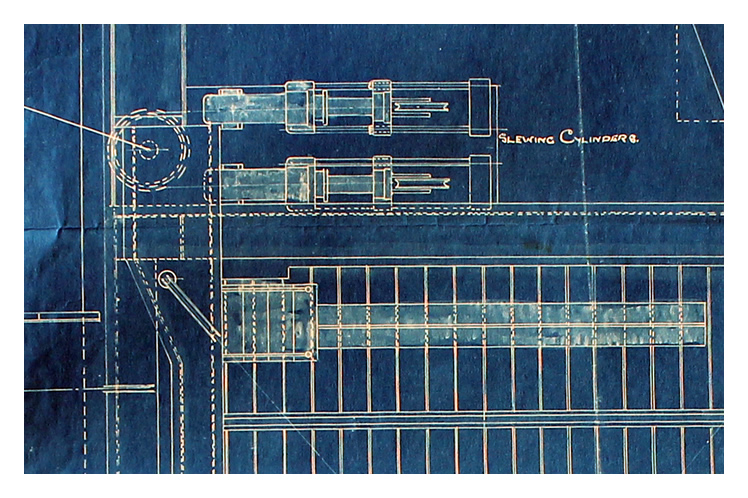 A 1923 GWR Drawing Office Copy of the side elevation of the proposed tips of the East Ferry Road Engineering Company Limited dated 21st February 1912. 