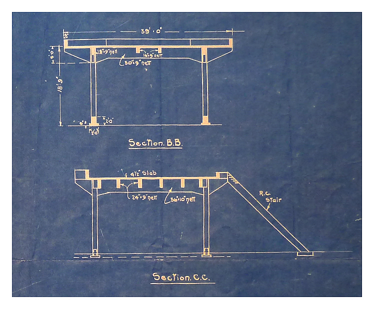 1915 - Reconstruction of No. 12 Tip - A design prepared and dated 23rd July 1915 by the Indented Bar & Concrete Engineering Company Limited for the ferro-concrete staging leading to the new tip of the East Ferry Road Engineering Company Limited.