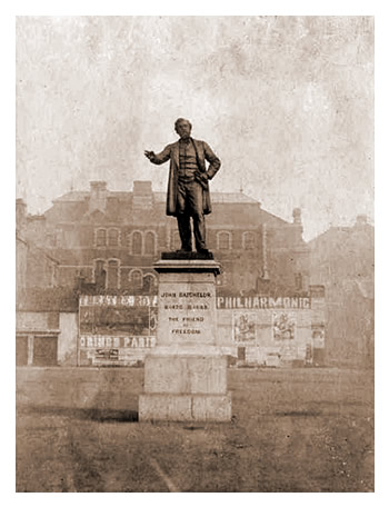 'Statue of John Batchelor, The Hayes, Cardiff, c. 1890's'