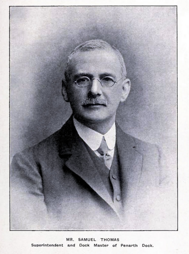 1908 - Mr Samuel Thomas - Superintendent and dock Master of Penarth Dock - from the South Wales Coal Annual.