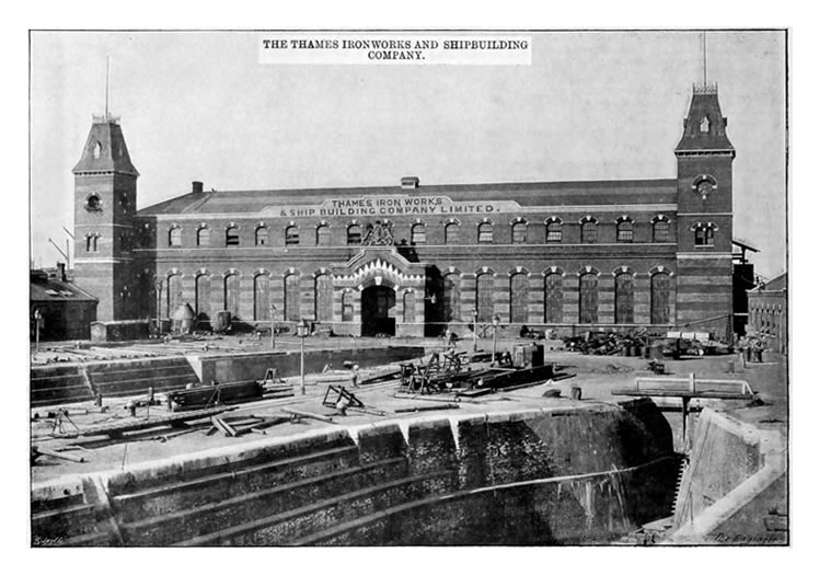 The engineering department of the Thames Ironworks and Shipbuilding Company.
