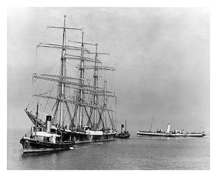 Passat arriving at Penarth Dock - 1949