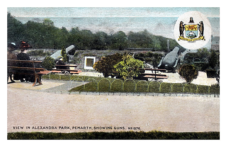 View in Alexandra Park, Penarth, Showing Guns