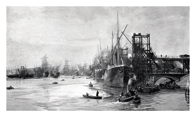 William Lionel Wyllie - (1851 - 1931) 'Barry Docks'
