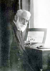 William Lionel Wyllie - (1851 - 1931) at work in his studio.