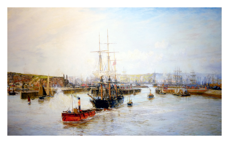 William Lionel Wyllie - 'Entrance to Barry Dock - 1897' 