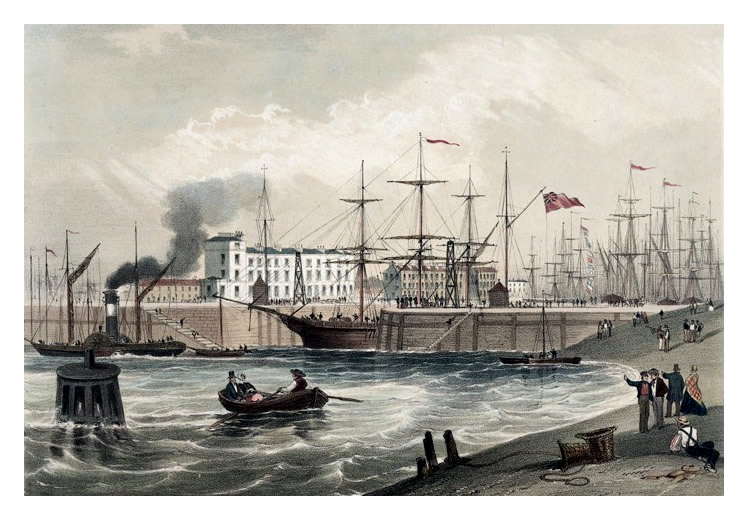 Wilson - Entrance to the Bute Docks - Cardiff - 1849'