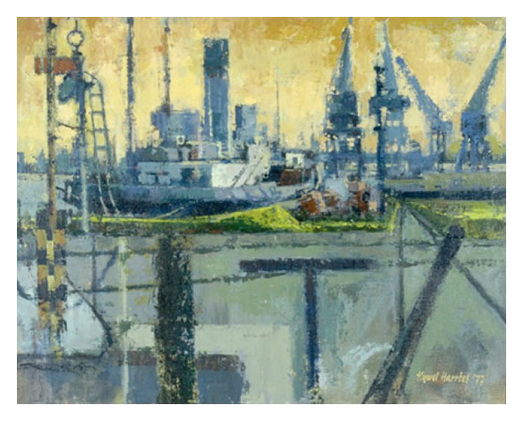 Hywel Harries - 'Dockland, Cardiff' - 1977. 