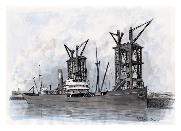 Diana Mead - 'Loading coal' - Penarth Dock