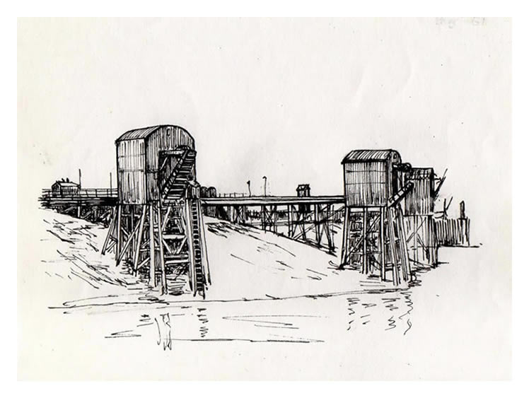 Diana Mead - 'Coal staithes on the river Ely' - Penarth 
