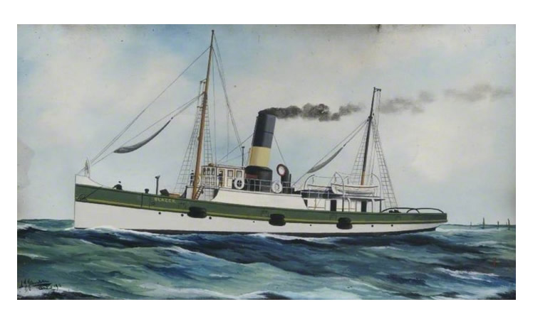The tug 'Blazer' was built in 1888 for The Cardiff Steam Towing Company.