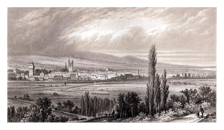 F. Jones / Chas. Lawrie - 'Cardiff from Leckwith' - 1875.
