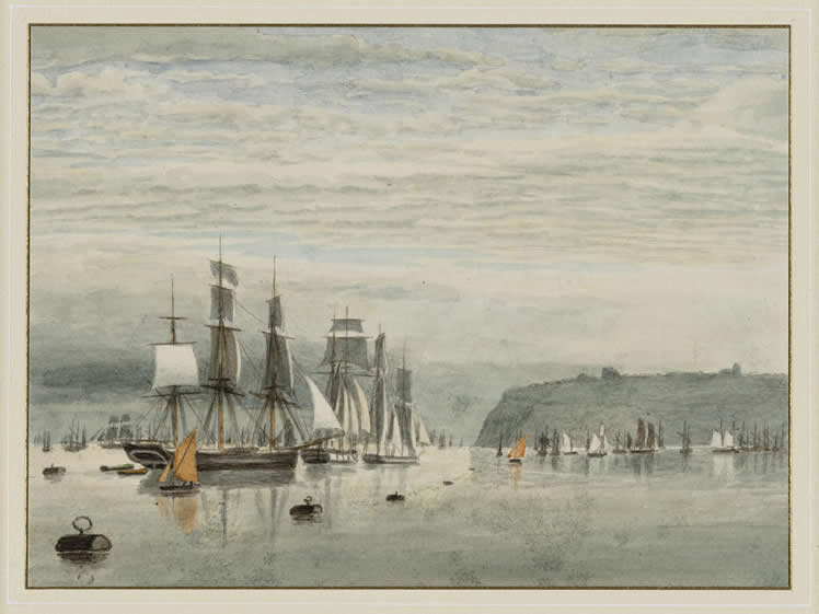 John Petherick (1788-1861) - Ships outward bound from Cardiff approaching Penarth Head, Glamorgan.