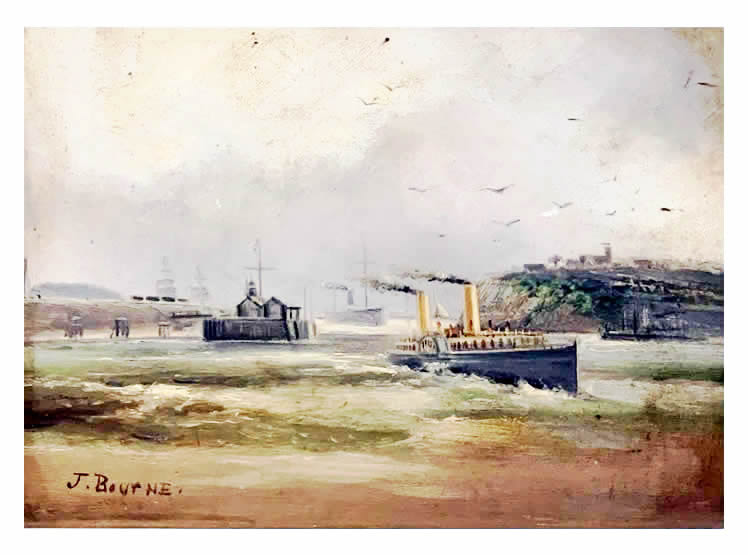 John Bourne (1861-1935) - A Paddle Steamer Entering Tiger Bay.