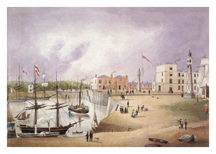 Cardiff Docks in c. 1850.