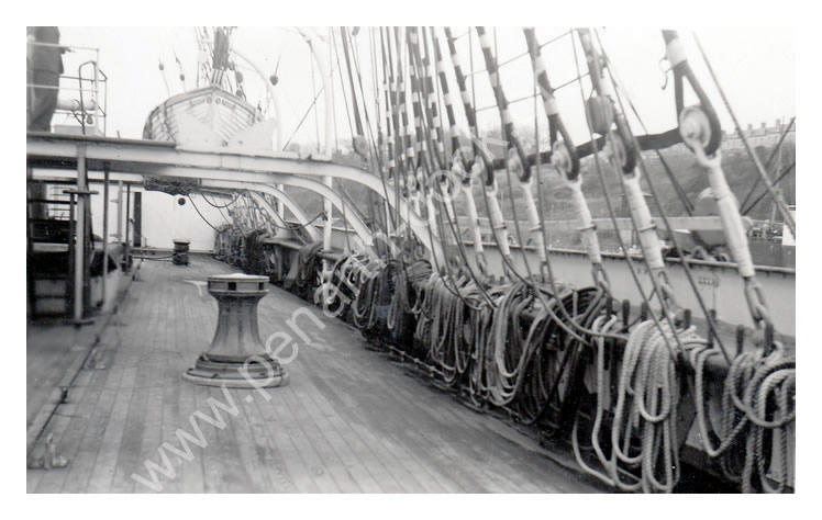 'Pamir' - 'Port Side Looking from the Mizzen Chains'