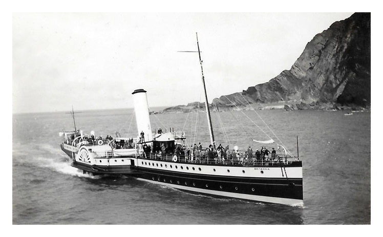 P.S. 'Britannia' on her way into Ilfracombe in the 1950's.