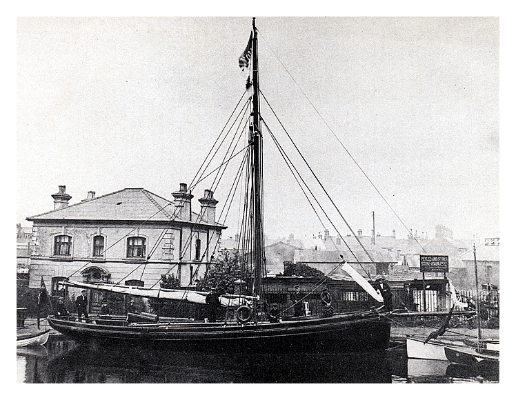 The Cardiff cutter 'Frolic' moored up on the Glamorganshire Canal.