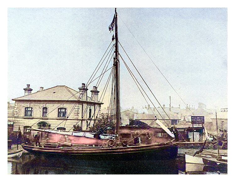 The Cardiff cutter 'Frolic' moored up on the Glamorganshire Canal.
