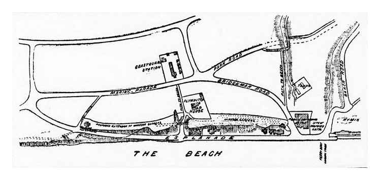 Sketch map of Penarth Esplanade - 1884