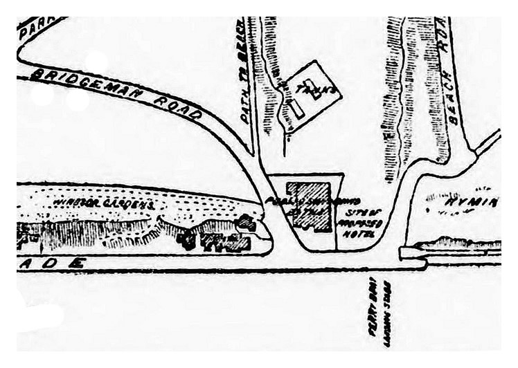 Sketch map of Penarth Esplanade - 1884 - showing location for the Esplanade Hotel