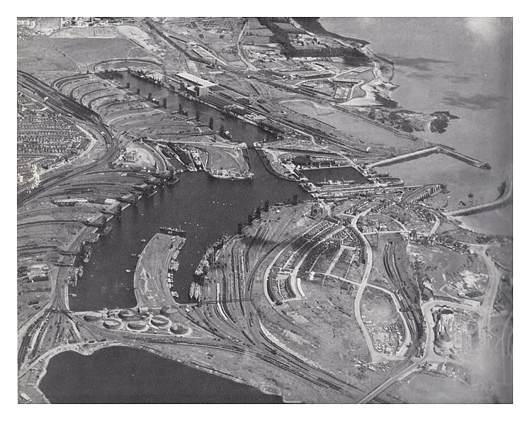 An Aerial view of Barry Docks.