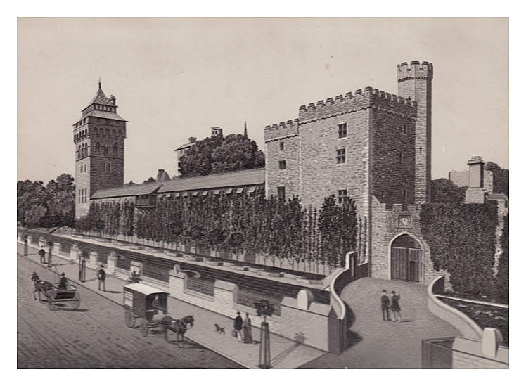 Cardiff Castle - from Rock's Royal Cardiff Cabinet Album.