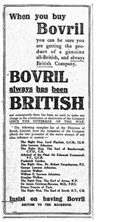 1914 Bovril Advert.