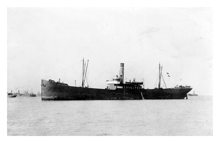 s.s. 'Calgarth' - A Wehrley postcard of the R. & J. H. Rea, Liverpool, vessel off Penarth Dock beach with Cardiff Docks distant taken by George Wehrley. 