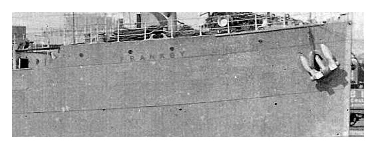 The s.s. 'Frankby' moored up at coal tips Nos. 19 and 20 of Penarth Dock at an unknown date but later than 1905 and prior to 1914.