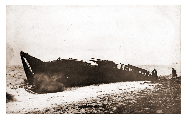 Schooner Wrecked Off Penarth - The schooner Amitie.