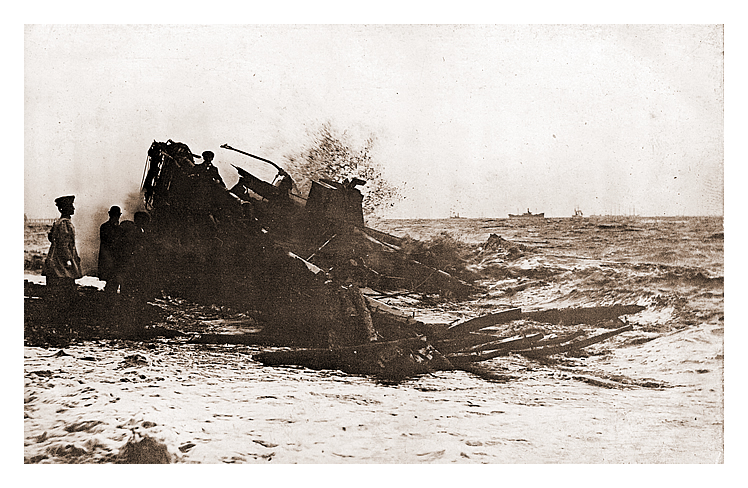 A wreck on a beach - after - but where, when, why and what? - Another G. Wehrley & Co., 97, Glebe Street, Penarth, S. Wales, heritage postcard held within the Penarth Dock Collection.