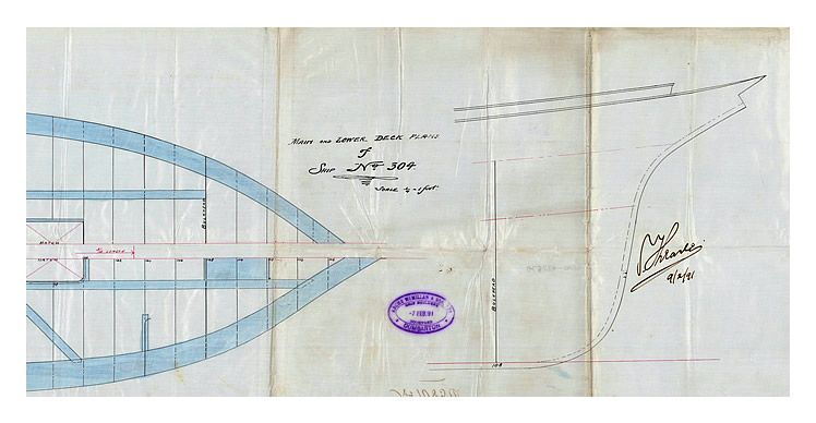 Ship no. 304 - Main and Lower Deck Plan.