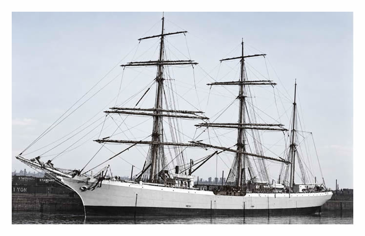 Unknown vessel No.1 - A steel hulled sailing vessel moored in Penarth Dock