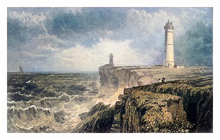 Lighthouse at Nash Point, near St. Donats, Glamorganshire