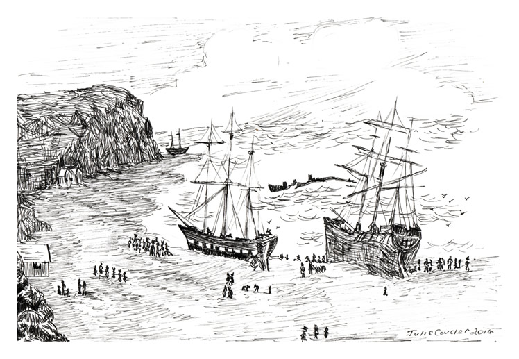 Penarth beach after the storm of 1881
