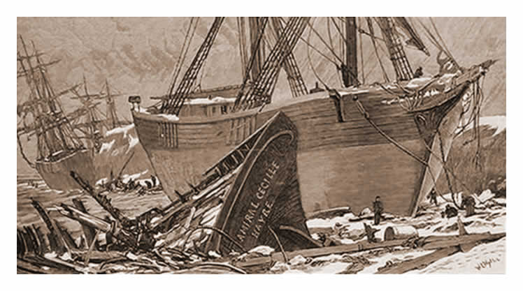 Vessels ashore at Lavernock Point, near Cardiff, after the gale of January 1881
