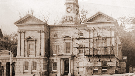 The old Custom House at Penarth. Besides accomodating H.M.Customs, it used to be the 'Dock Office' for Penarth. c.1930. 