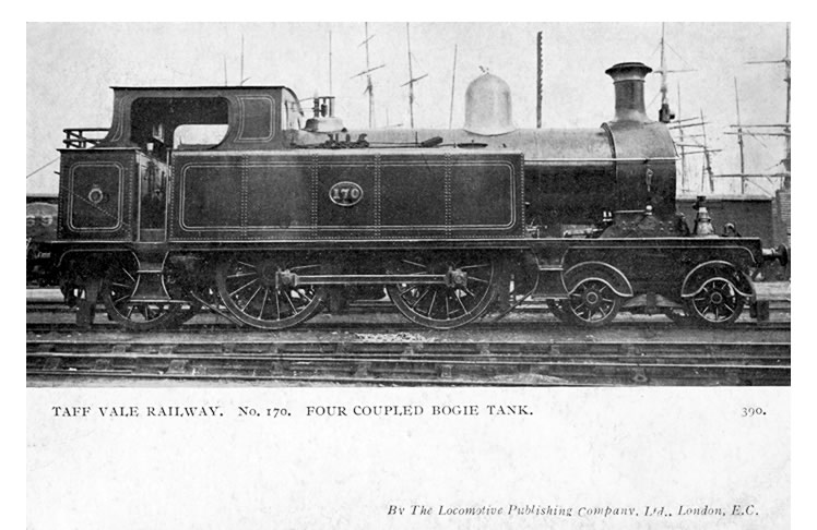 Taff Vale Engine No.170 Class - Type 4-4-2T - No. 170 - Built by the Vulcan Foundry Company in 1888.