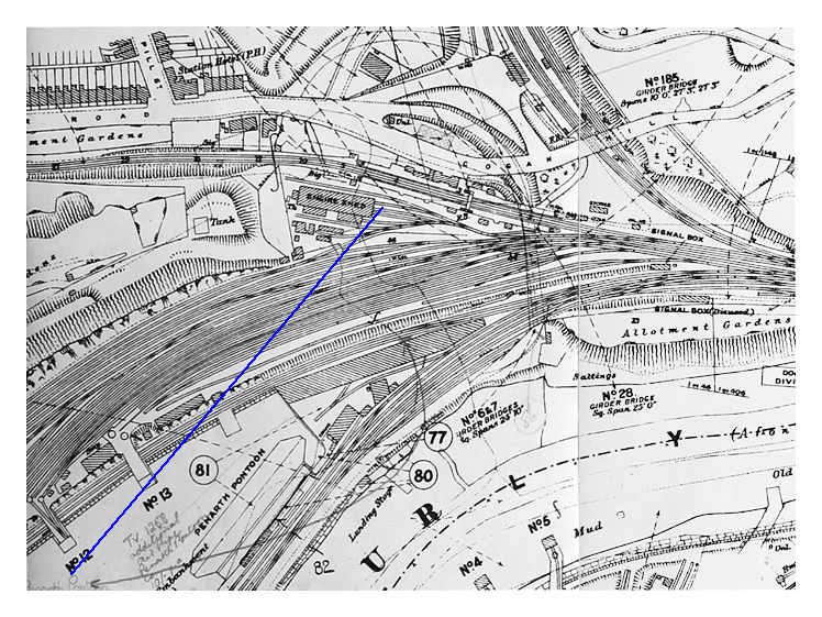 map of Penarth Dock - engine shed and water tank