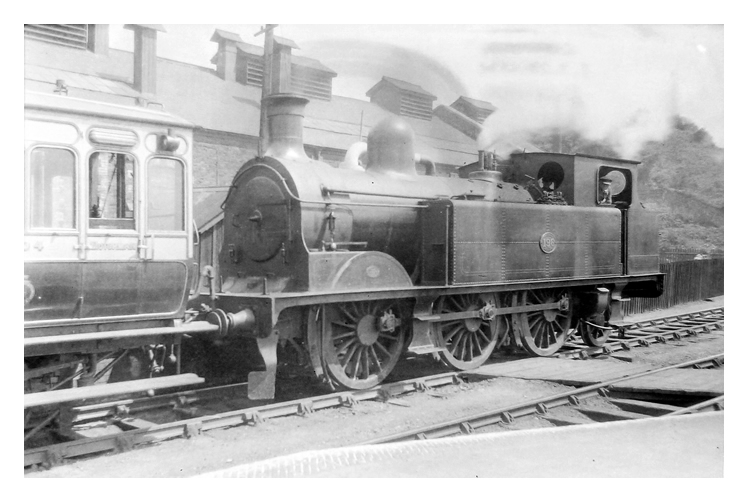Taff Vale Railway 0-6-2T Class 'U1' locomotive number 196 at Penarth Dock Station.