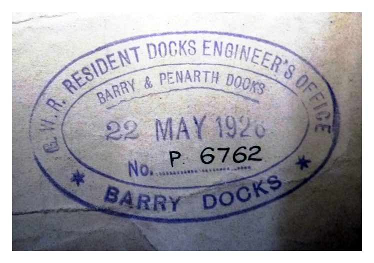 G.W.R. Resident Docks Engineer's Office, Barry Docks. Barry and Penarth Docks. 22nd May 1928. 