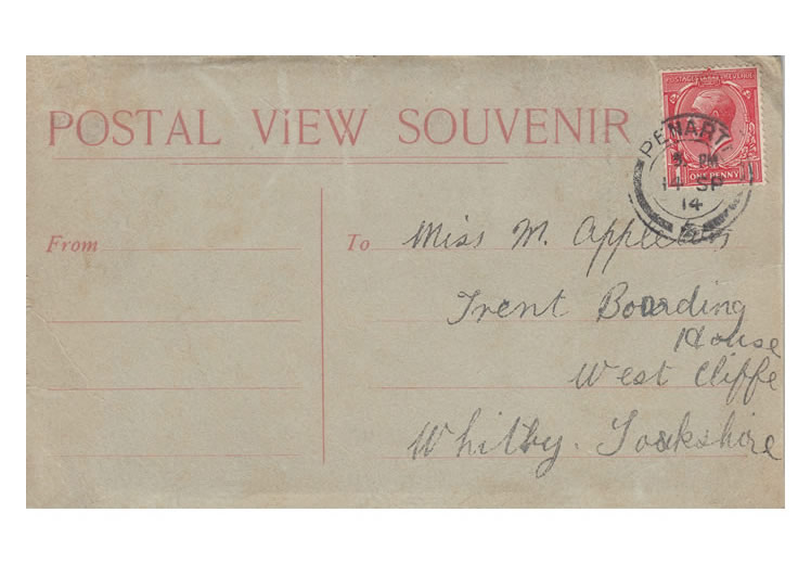 cover page of the multi-view postcard published by Murrell's Wholesale & Retail Stationers, Penarth