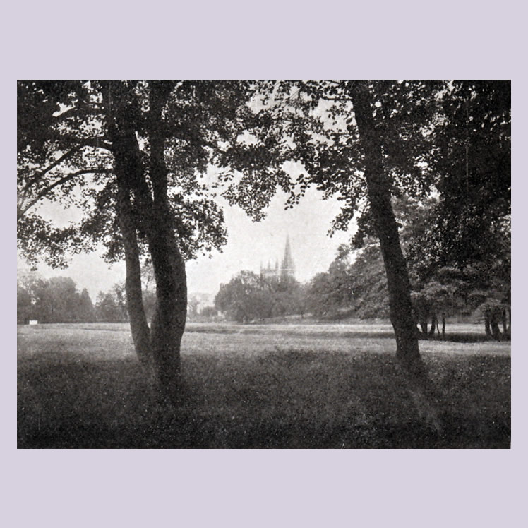Llandaff Cathedral from Meadows from 107 Views of Cardiff and District