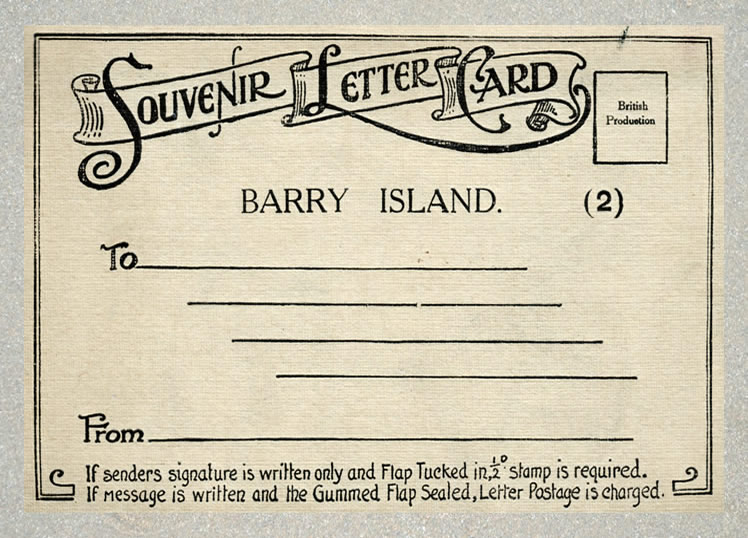 cover of the Barry Island - Souvenir Letter Card