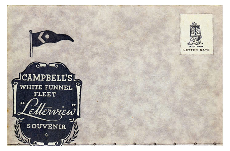 A "Letterview" Souvenir published by Raphael Tuck & Sons Limited of Campbell's White Funnel Fleet.