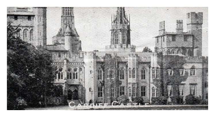 'Cardiff Castle' - " The Pocket Novelty Card - Just arrived in Cardiff " 