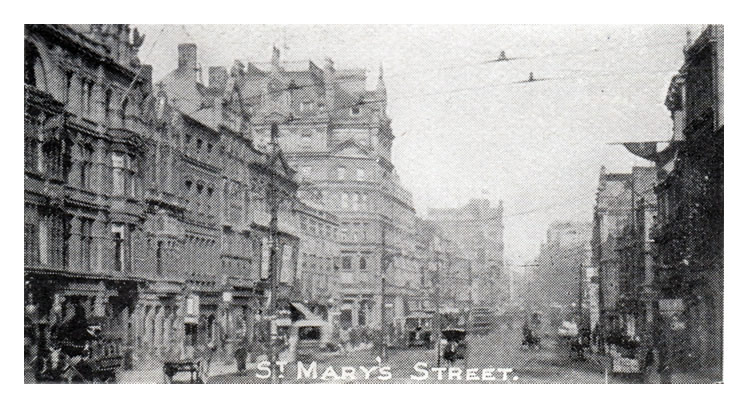 'St. Mary's Street' - " The Pocket Novelty Card - Just arrived in Cardiff "