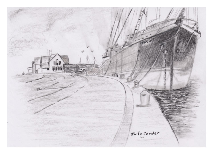 Julie Carder - The Missions to Seamen building at Penarth Dock and 'Passat' in 1950. 